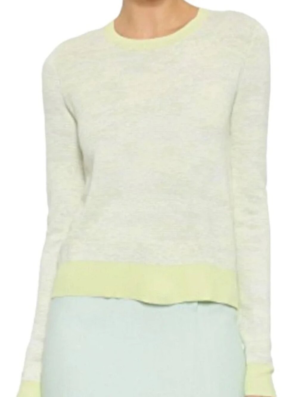 Jason Wu Space Dye Abstract Stripe Sweater Viscose Yellow Extra Small